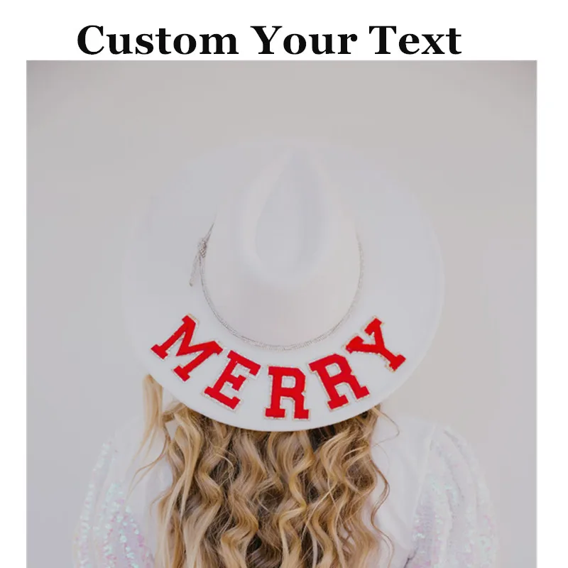 

Custom Monogram MERRY RANCHER HAT , Personalised Peal Name Sun Hats Cowgirl Hat