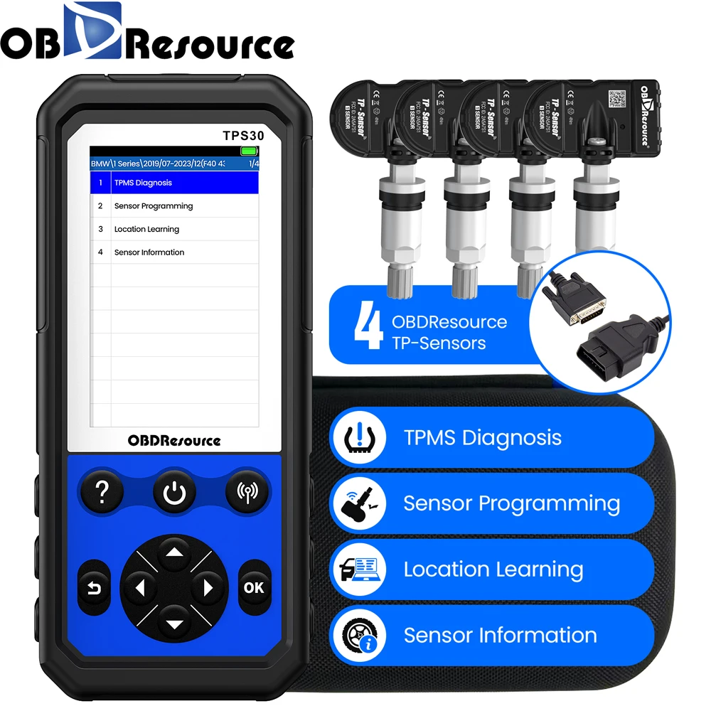 

OBDResource Automotive Tire TPMS System TPS30 Sensor Scanner Read/Clear Fault Codes Universal TPMS OBD Programming Tool