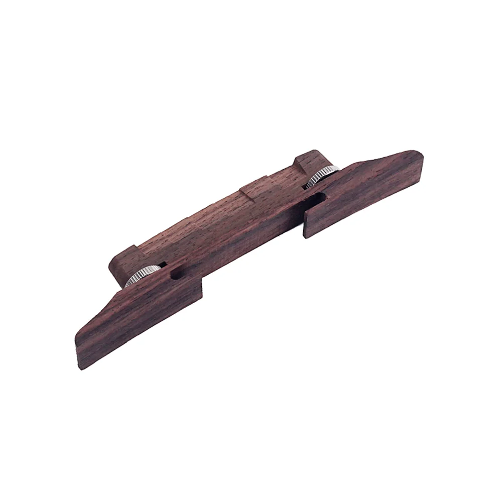 Roller Saddle Bridge Archtop Rosewood Guitar Bridge Floating Bridge for Bass Guitar Musical Instrument GO106 Brown