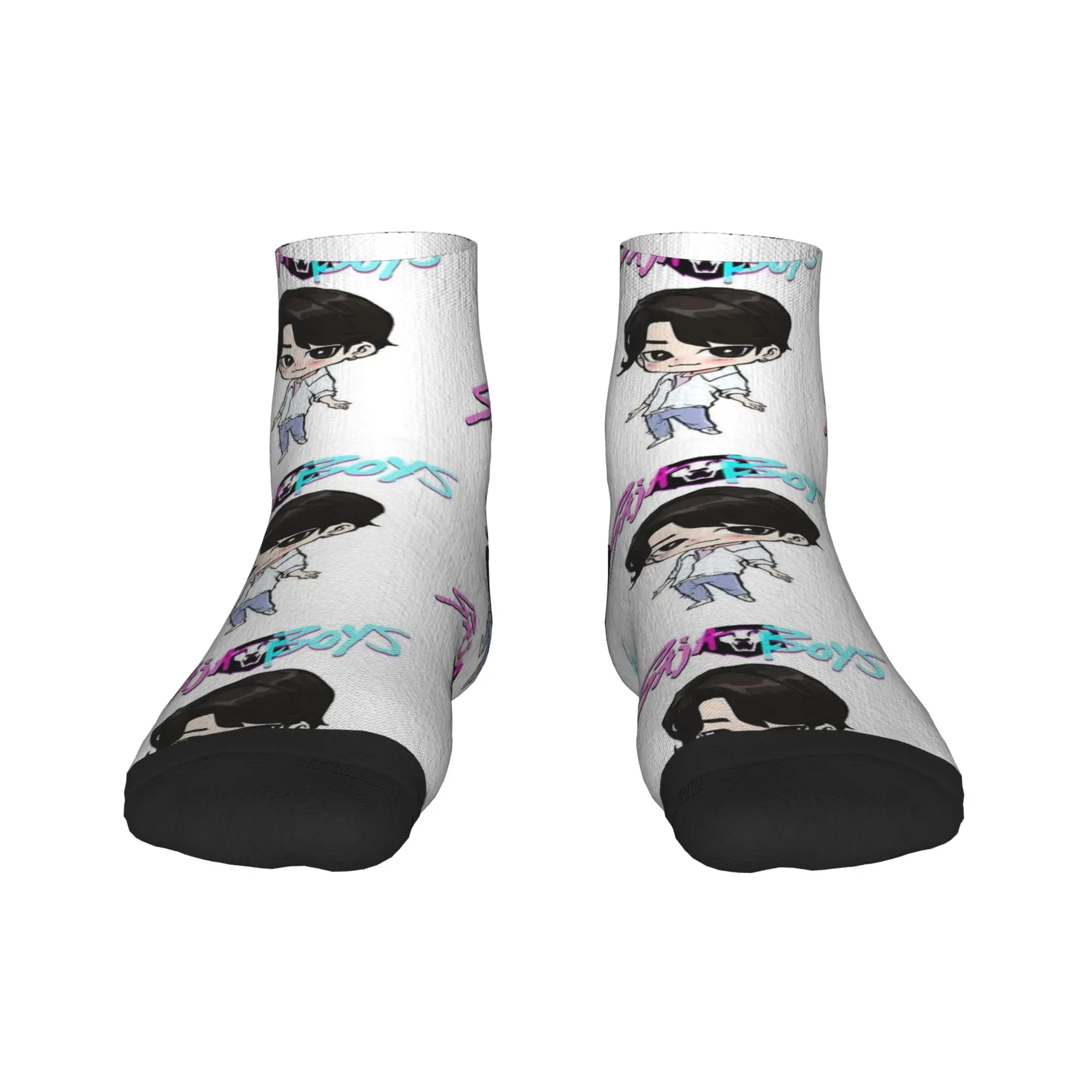 جوارب الكاحل للجنسين الرجال SB Jinu Saja Boys Kpop شيطان الصيادين جوارب غير رسمية مطبوعة عدم الانزلاق تنفس الصيف الدراجات جورب