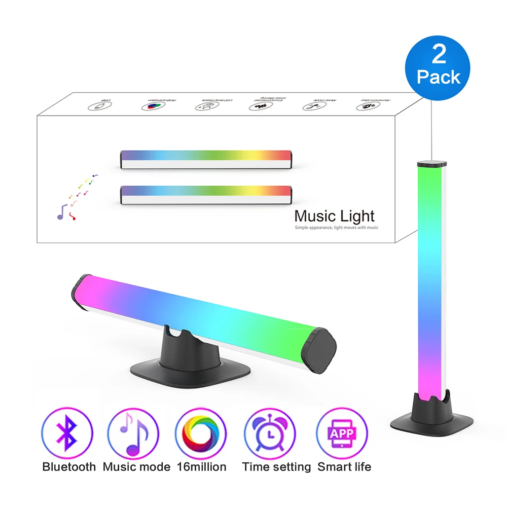 Imagem -04 - Bluetooth Rgb Colorido Led Light Table Lamp Música Sincronização Bedroom Game Iluminação Desktop Bedside Floor Lamp