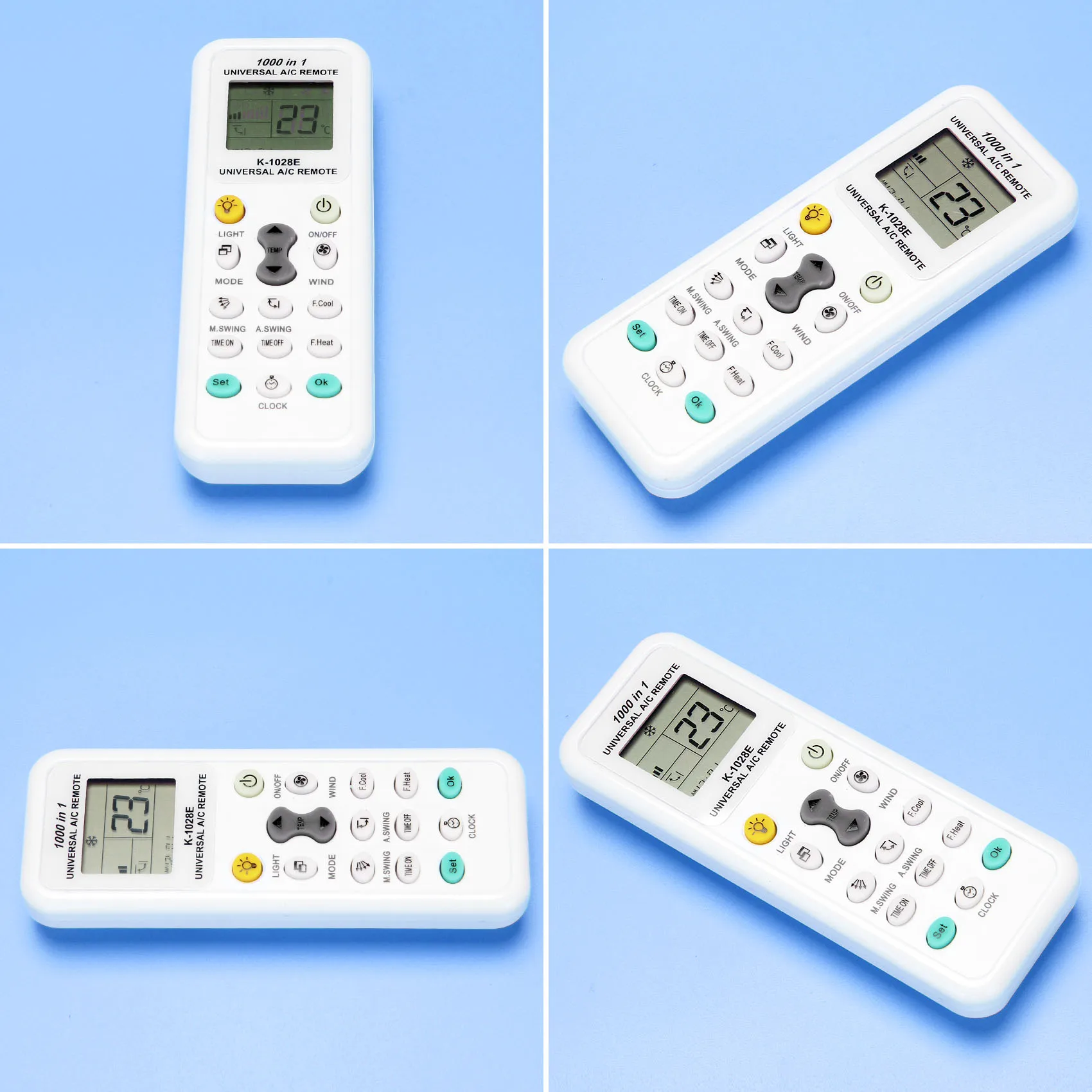 حالة الهواء العالمية وحدة تحكم عن بعد A/C ، في 1 LCD ، استهلاك منخفض للطاقة ، من من الخارج