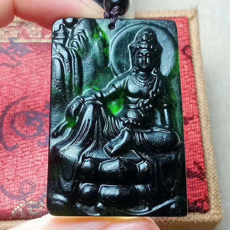 Moyu Landscape Guanyin Pendant Medicine King Stone Guanyin Bodhisattva Necklace Yushi Landscape Brand Pendant