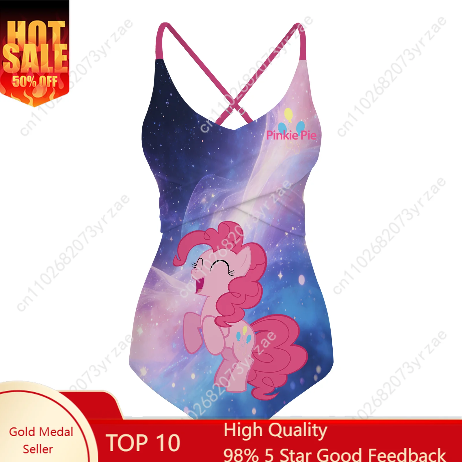 

Rainbow Dash Halter Back Swimsuits Womens Bathing Suit Pony Bikini Swimsuit