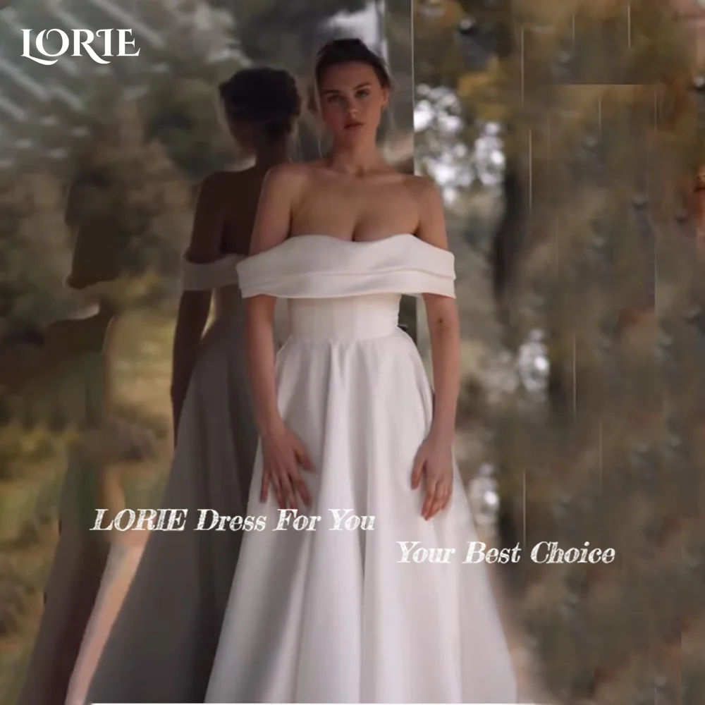 LORIE dentelle robes de mariée musulmanes Applique col haut manches évasées église sirène robe de mariée vestido de novia personnalisé