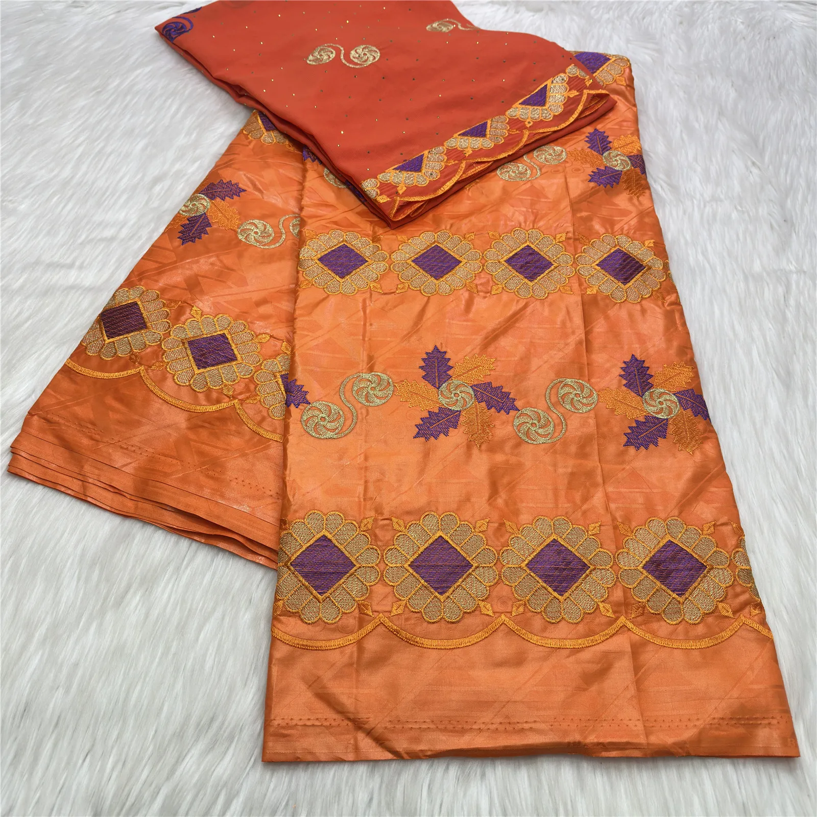 100% Cotton Bazin Riche Brocade Lace Fabric with Stones 5+2 Yards African Bazin Brode Lace Fabric for Women Dress 23A148