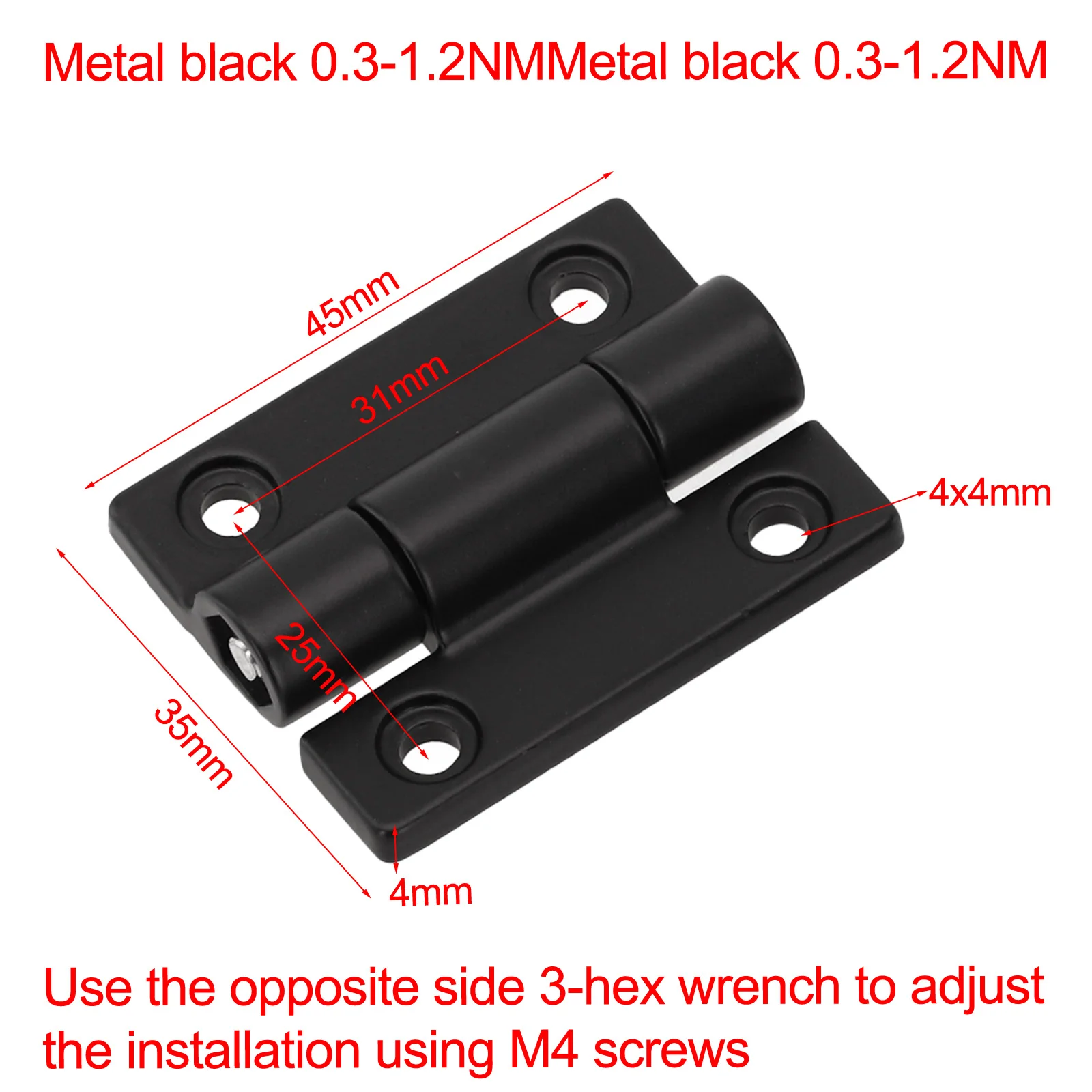 2PCS Free Stop Positioning Stop Flat Hinge Adjustable Torque Damping Hinge Shaft Bisagras Plegables Dobradicas Para Moveis Hinge