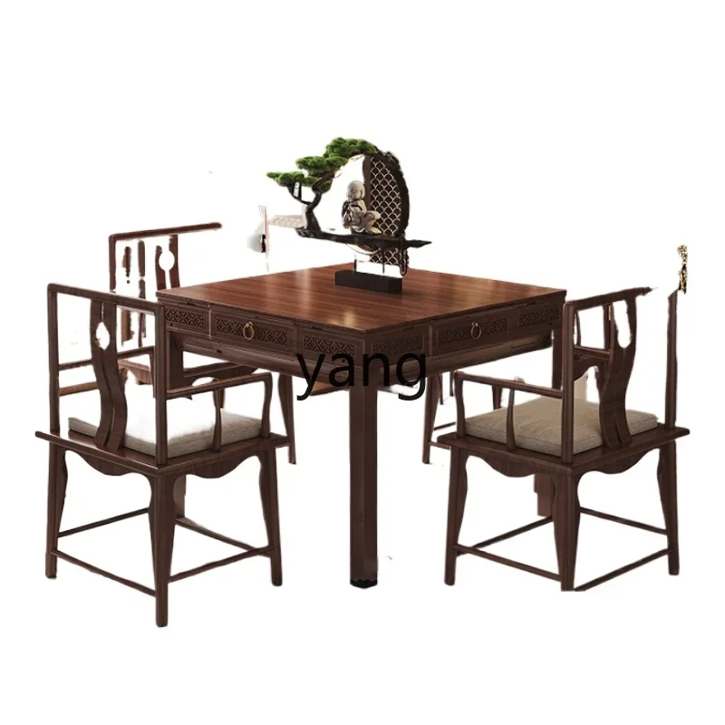 LH  Imitation Solid Wood Mahjong Machine Automatic Household Roller Coaster Dining Table Dual-Use