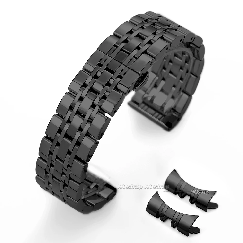 Uhrenarmband mit gebogenem Ende, 14, 16, 18, 19, 20, 21, 22 mm, Edelstahlband, Metallarmband, universelles Uhrengürtel-Zubehör