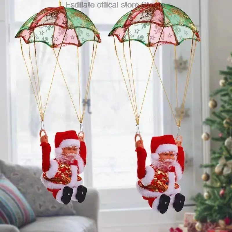 

Creative Novelty Electric Music Parachute Spinning Stunt Santa Claus Toys Christmas Gift Decoration for kids funny dolls 2023