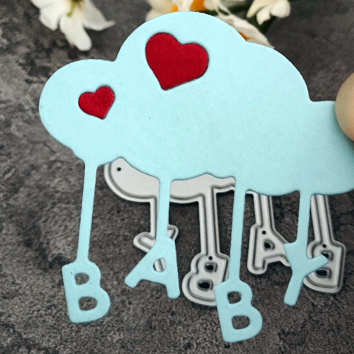 Baby Word Love Heart Cloud Metal Cutting Dies for Card Making Paper Embossing Die Cuts Sets Album Crafts 2023 Templates Stencils