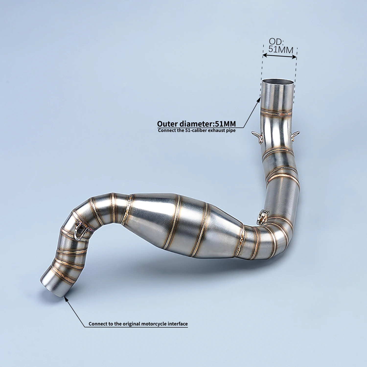 

slip on drum-type Moto Exhaust mid part link pipe modified non-destructive installation adapter Suitable for g310r/gs 2017-2024