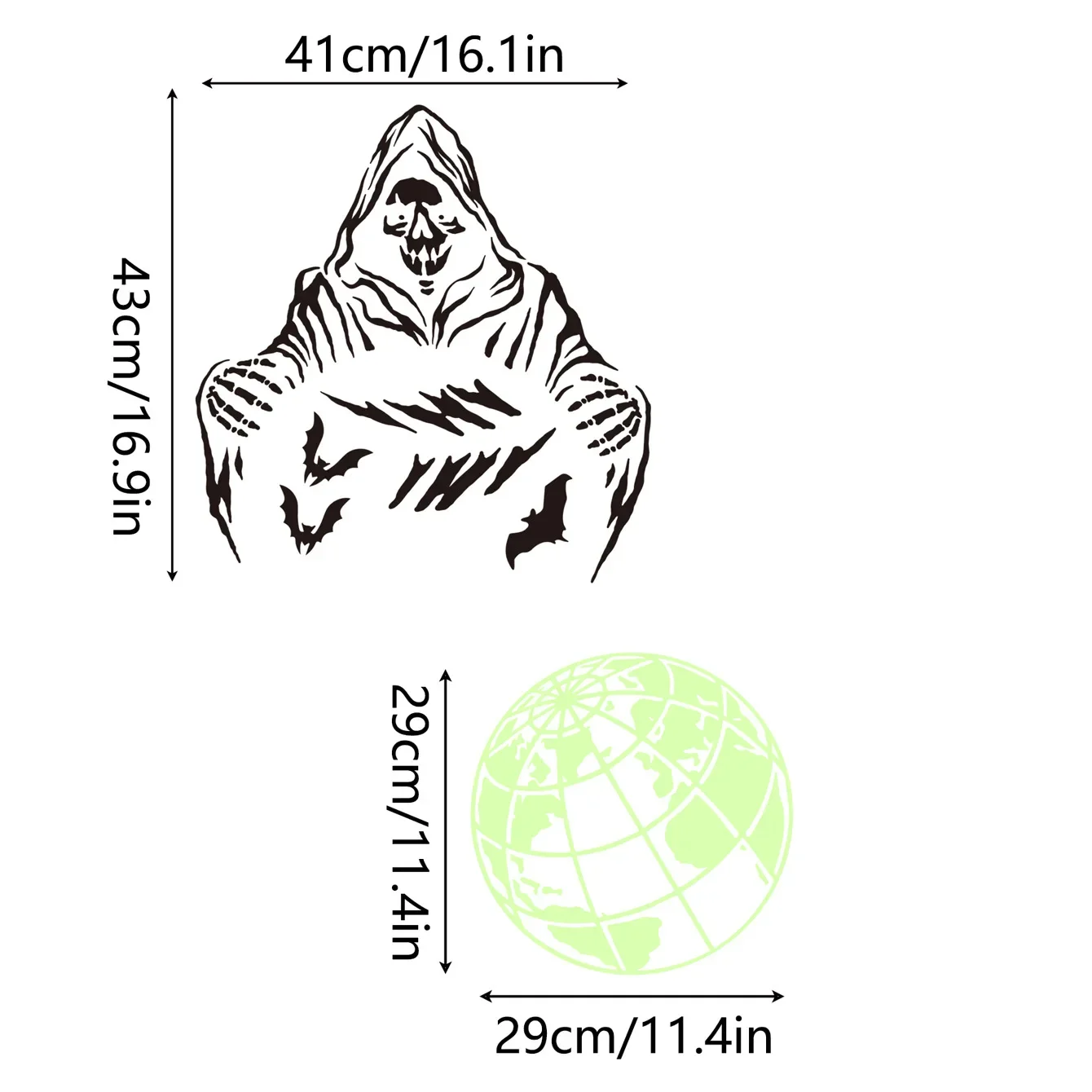 New Halloween Ghost Earth Bat Decorative Wall Stickers Simple Removable Wall Stickers