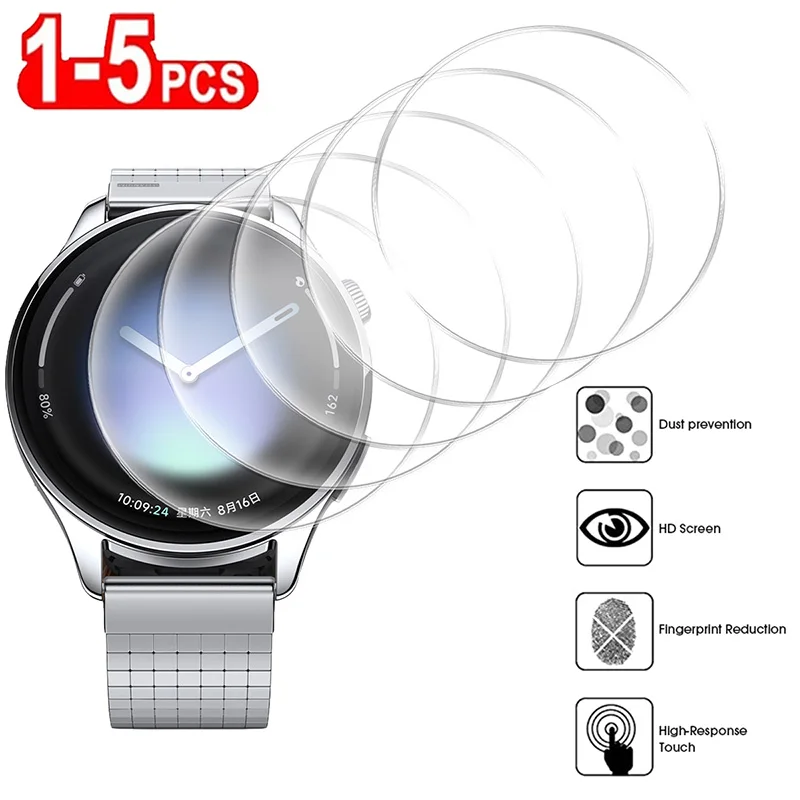 

1-5 шт. Защитная пленка из закаленного стекла для Xiaomi Watch 5, защитная пленка для экрана, устойчивая к царапинам, аксессуар для Xiaomi Watch 5