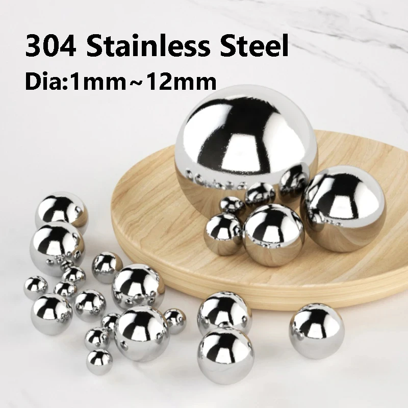 High Precision 304 Stainless Steel Solid Balls 1mm-12mm for Bearings Valves Toys DIY Repair Hardware Fasteners