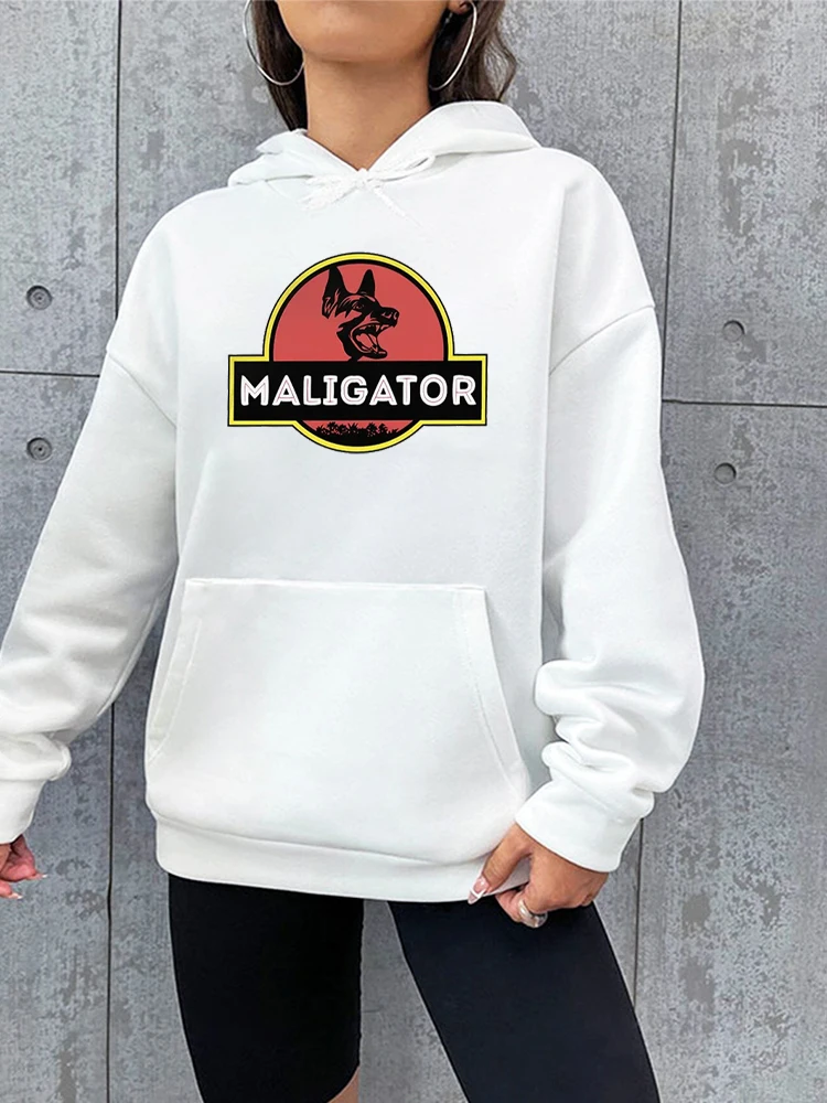 New Malinois Dog Maligator Belgian Graphic Hoodies Women Vintage Casual Y2K Clothing Autumn Fashion Hoodie Women Sweatershirt