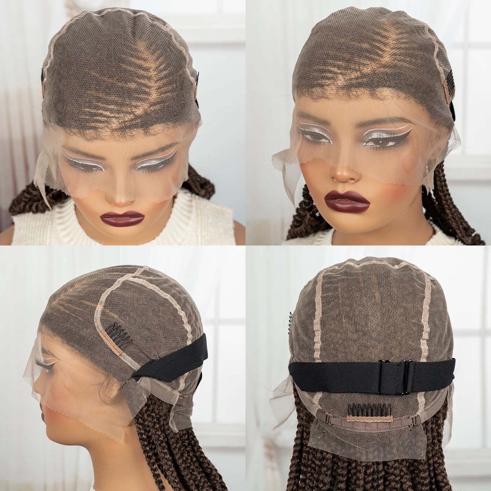 Short Ombre Cornrow Braided Wigs 14inch Synthetic Full Lace Kontless Braided Wigs Lace Frontal Braided Lace Wigs for Black Women