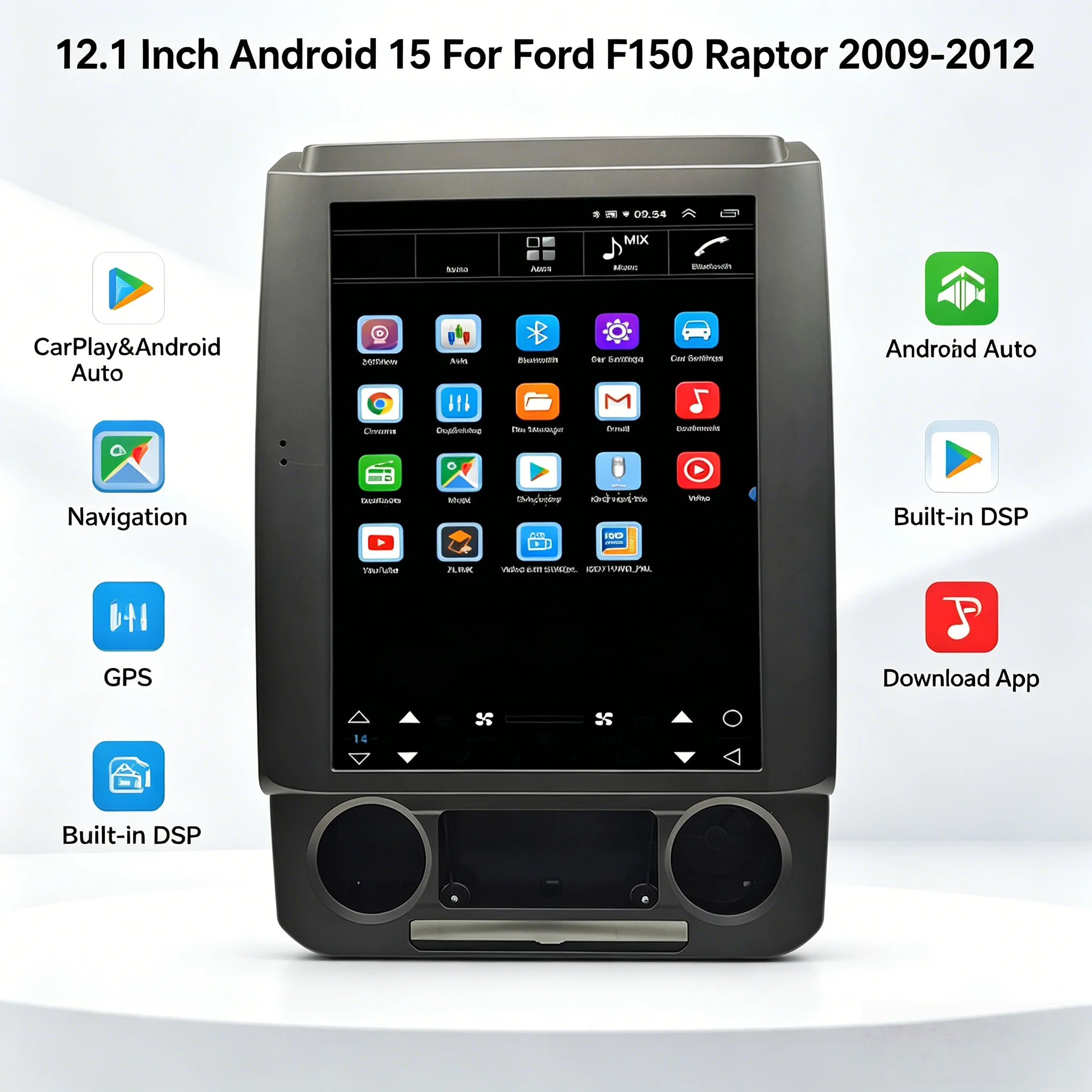 Factory Price 12.1 inch Android 15 For Ford F150 Raptor 2009-2012 Style Car GPS Navi Multimedia Player Radio Tape Headunit