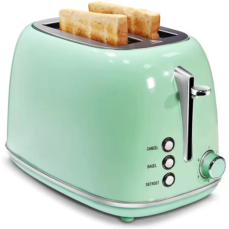 OUSHENG 2-Slice Auto Pop-up Stainless Steel Toaster Wider Slot Various Browning Multi-Function Electric Factory Ready for Sale