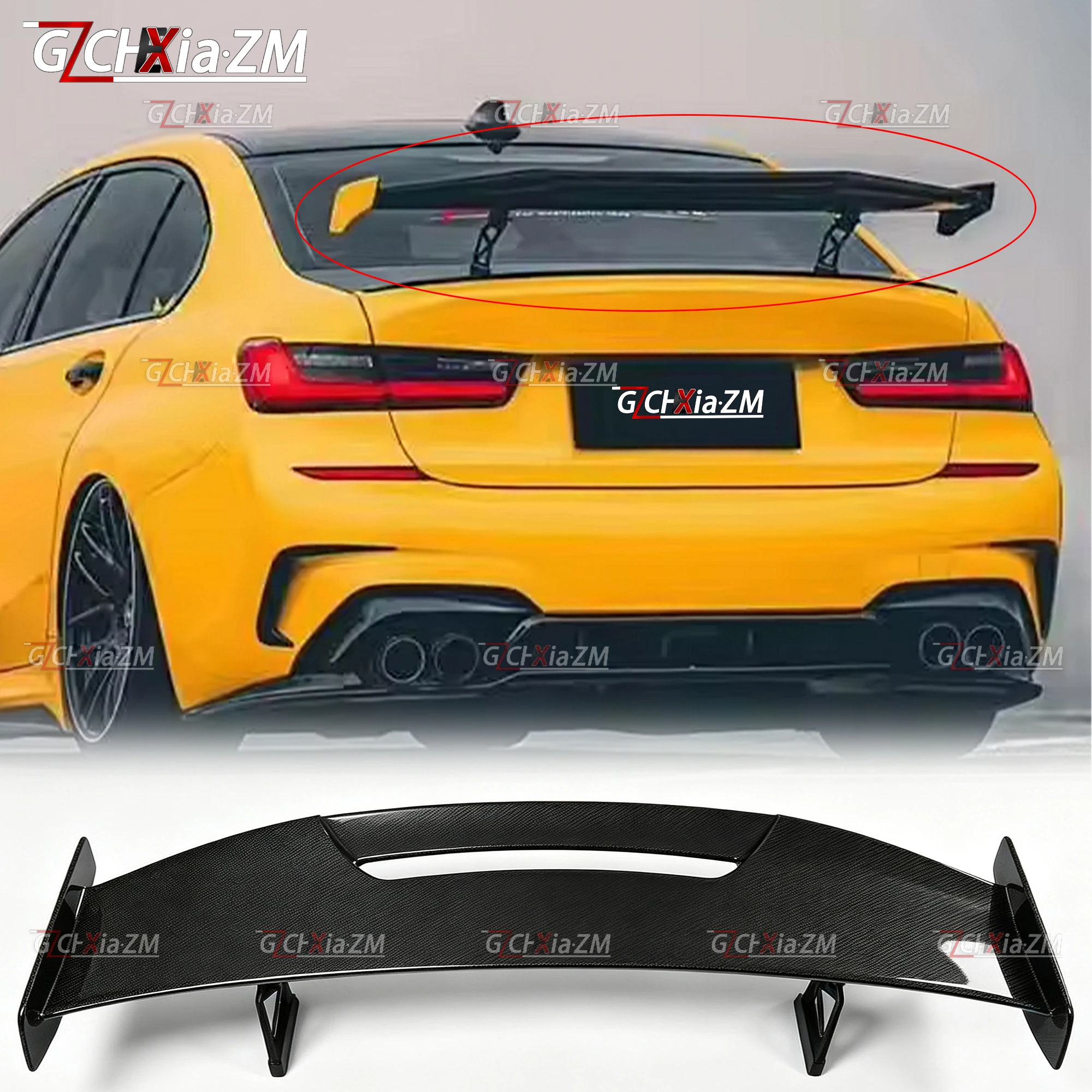 For BMW 3 Series M3 G20 G80 2020-2026 Rear Spoiler MAD Style Trunk Lid Diffuser High-Strength Metal Bracket Rear Wing Body Kit
