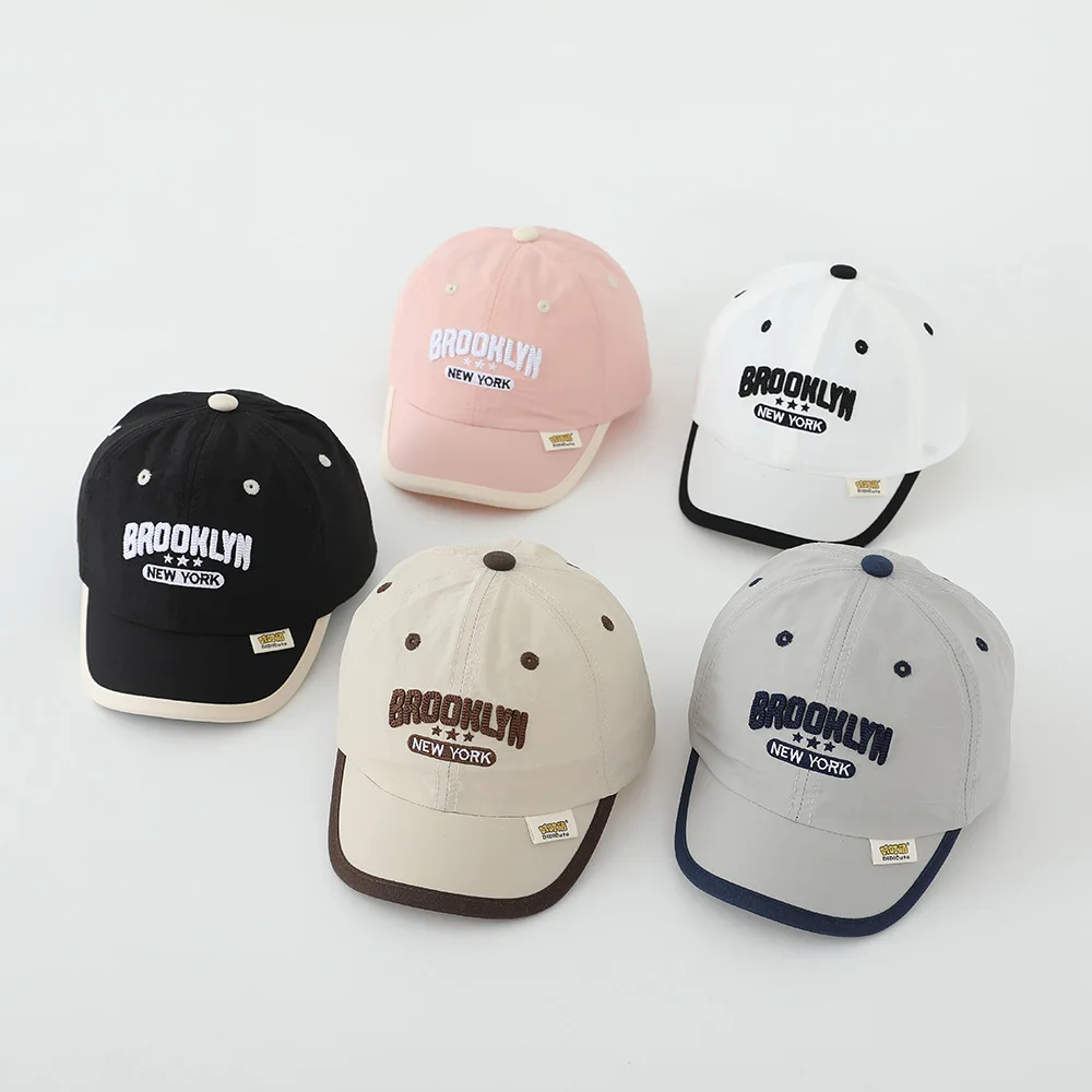 

Children's Hat Summer Thin Quick-drying Hat Korean-style Letters Embroidery Sunscreen Baseball Hat For Boys And Infants