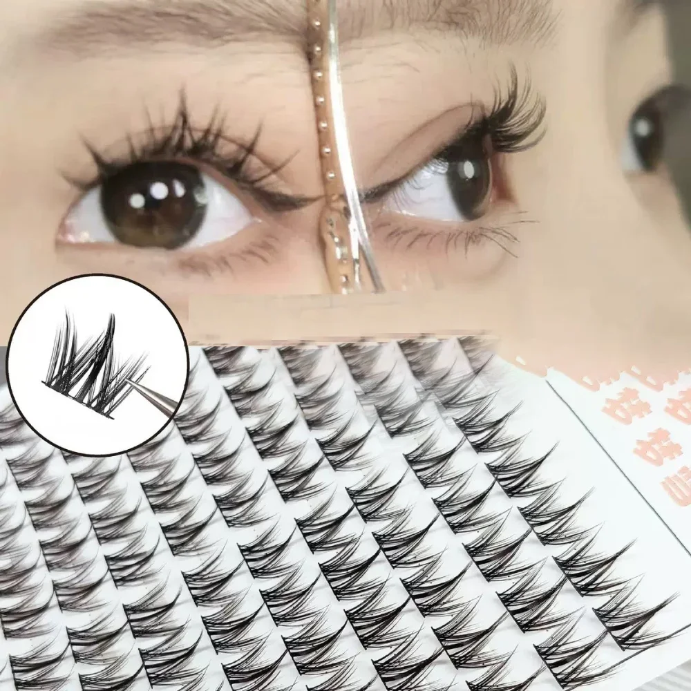 Extensión de pestañas postizas de gran capacidad, grupo Individual, pestañas de Manga naturales, pestañas postizas segmentadas autoadhesivas, maquillaje DIY