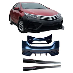 Aftermarket parts Pp Body Kit Front Bumper, Rear Bumper and Side Skirt For Toyota Corolla 2014 2015 2016