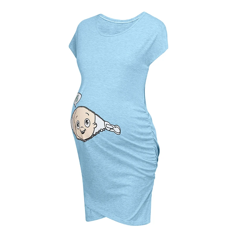 Süßes Umstandskleid, lockeres Freizeitkleid, Damen-Umstandskleidung, Übergröße, schwangere Frau, Umstandskleid – Detail 17