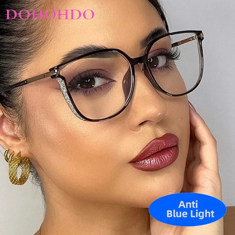 

Personality Luxury Brand Cat Eye Blue Light Blocking Women Men Glasses Computer Reading Eye Protection Optical Eyeglasses Очки