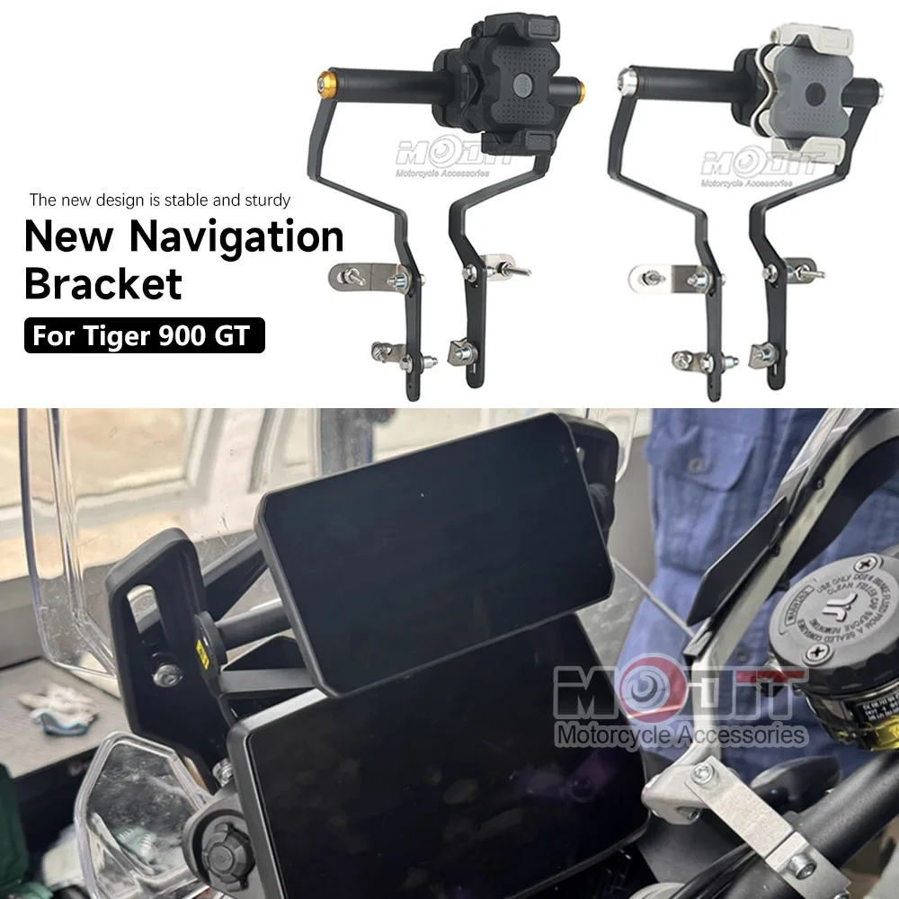 Новинка для Tiger 900 GT Pro/Rally Pro 2024 Tiger 900 GT GPS Поддержка пластины 2024 2025 Мотоцикл 22 мм Навигационный кронштейн Держатель телефона