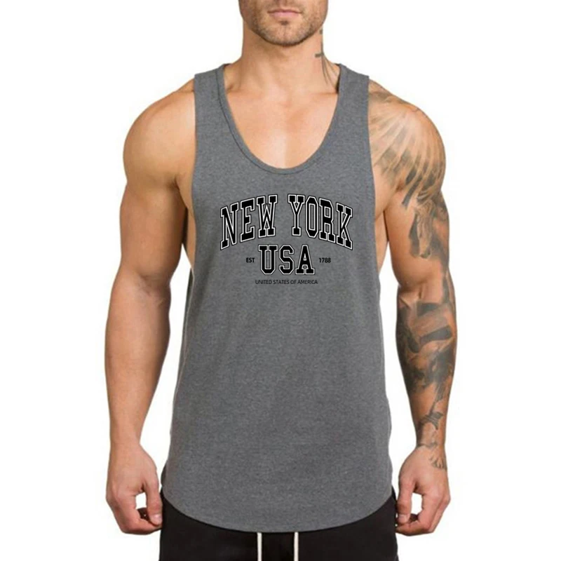 Sommer Baumwolle atmungsaktive ärmellose T-Shirts Herren Workout Muskel Casual Sport Tank Tops Fitness Fitness Bodybuilding Lauf westen