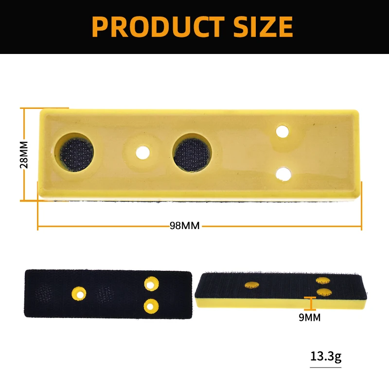 1/3/5Pcs 98x28mm Hook and Loop Sanding Pad Rectangular PU Backing Pad for Pneumatic Air Sander Grinder Polishing