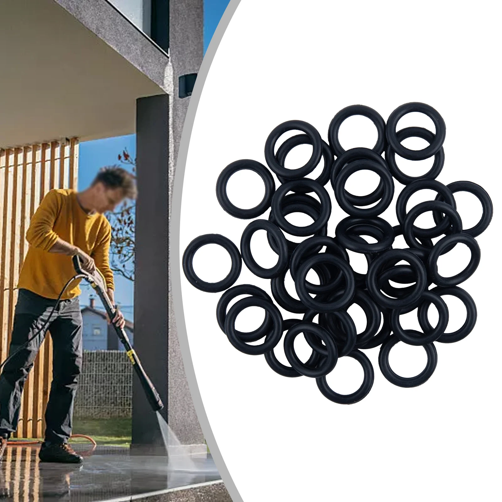 40 Pcs 3/8 O-Rings For Pressure Washer Hose Garden Irrigation Tool Accessories Replacement Quick Disconnect