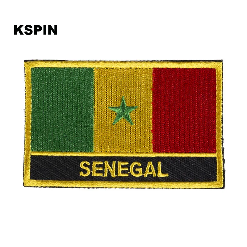 Senegal Flag Embroidery Patches Iron on Saw on Transfer patches Sewing Applications for Clothes in Home&Garden