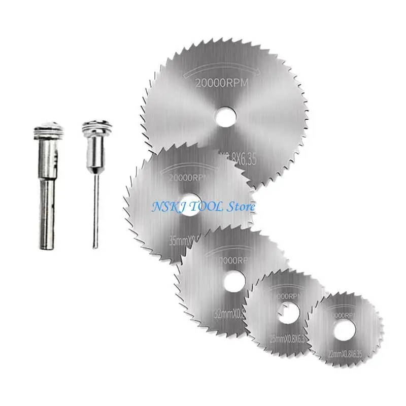 L8RC 7pcs/مجموعة قاطع المنشار الدائري عالي السرعة الصلب أقراص قطع الخشب لأداة دوارة النجارة الخشبية