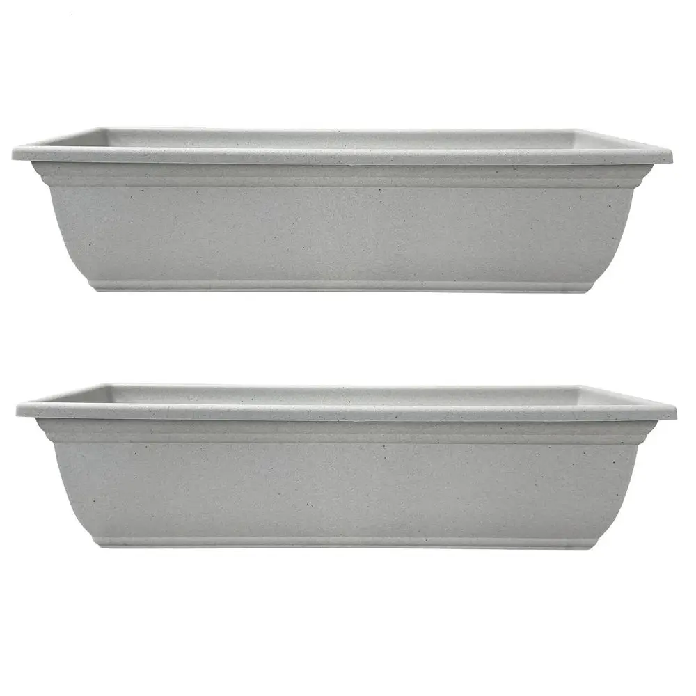 

Комплект из 2 легких УФ-стойких пластиковых уличных кашпо HC Companies Mojave 24 дюйма с дренажными отверстиями