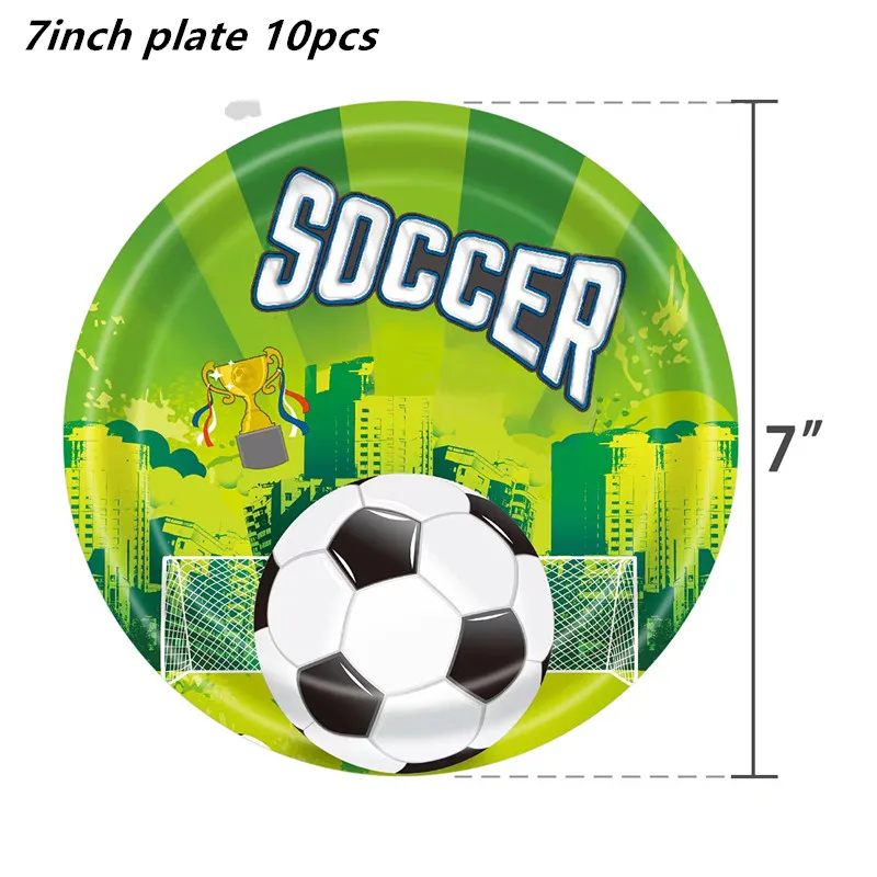Fußball Fußball Geburtstag Party Dekoration Einweg Geschirr Tischdecke Ballon Banner Kuchen Topper Geschenk Kind Spiel Party Supplie – Detail 1