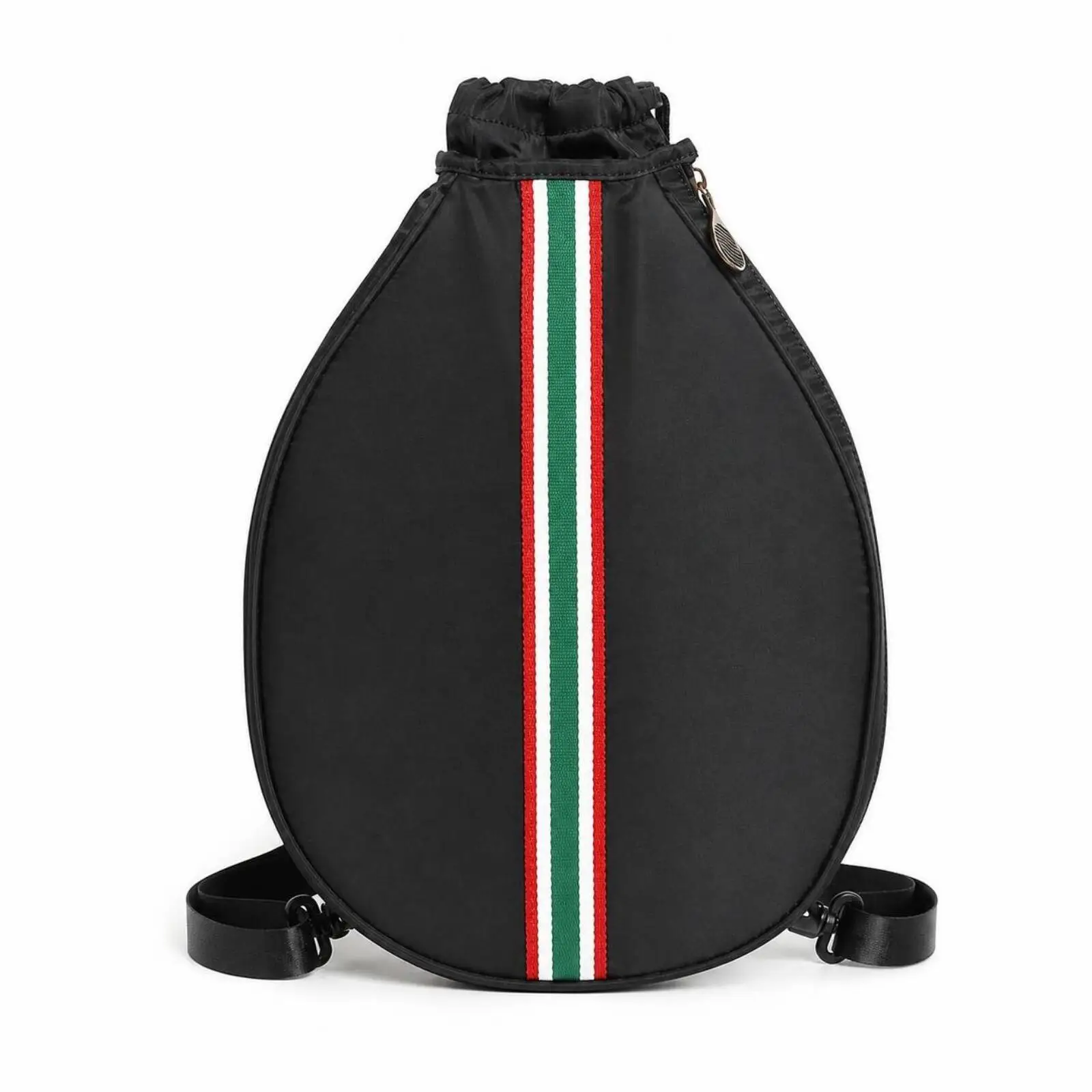 Sporty Racket Backpack Carrier Waterproof Fabric Athletic Bag for Tennis Badminton Pickleball Equipment with Cinch Top