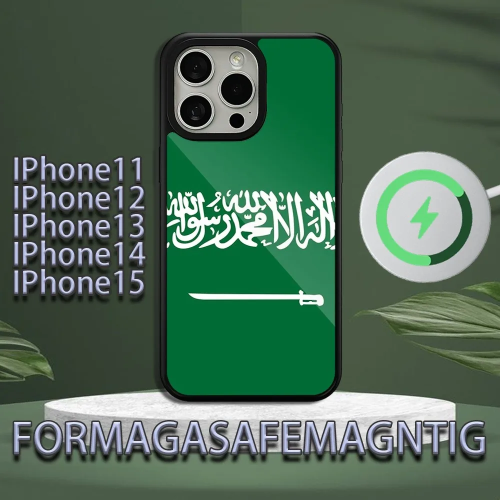 Kingdom Of Saudi Arabia  Phone Case For iPhone 11 12 13 14 15 Plus Pro Max Charging  Magsafe Magnetic Wireless Cover