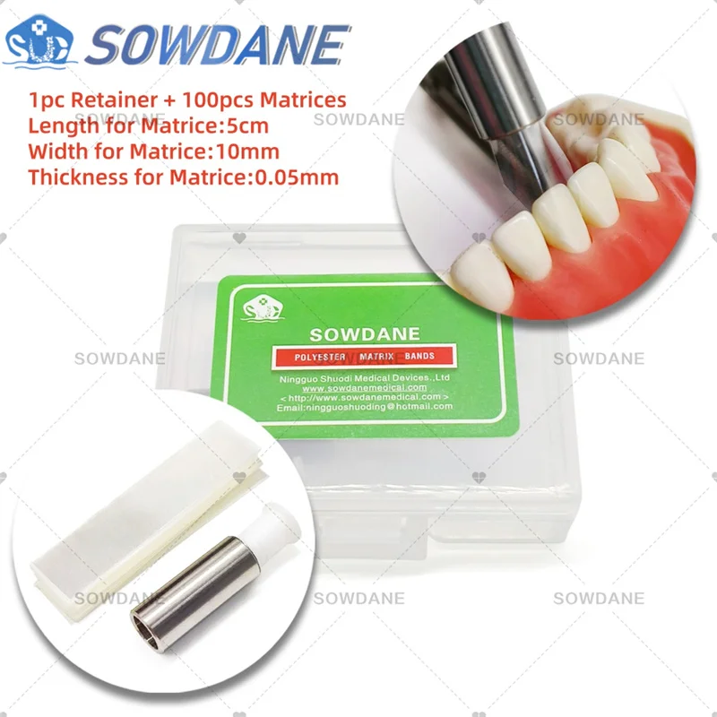 

100 pcs/box Dental Teeth Crown Transparent Dental Strips Cervical Matrices Matrix Dental Orthodontic Sectional Contoured Matrice