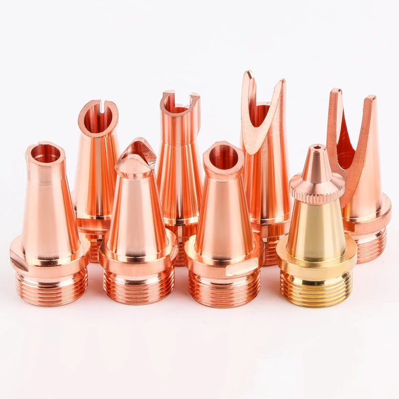 2Pcs Welding Nozzle Handheld Fiber Laser Welding Nozzle For Welding Machine Head Parts Red Copper Replacement Accessories