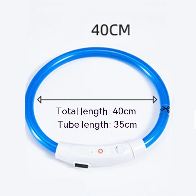 LED USB 개 목걸이, 애완견 야간 발광 충전 칼라, 야간 안전 깜박이 발광 개 분실 방지 칼라, 애완 동물 액세서리