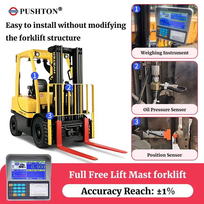 Duplex Standard Mast Forklift Scale Weight Indicator LCD OEM Option 2/3/5/10T Capacity for Warehouse Logistics Management