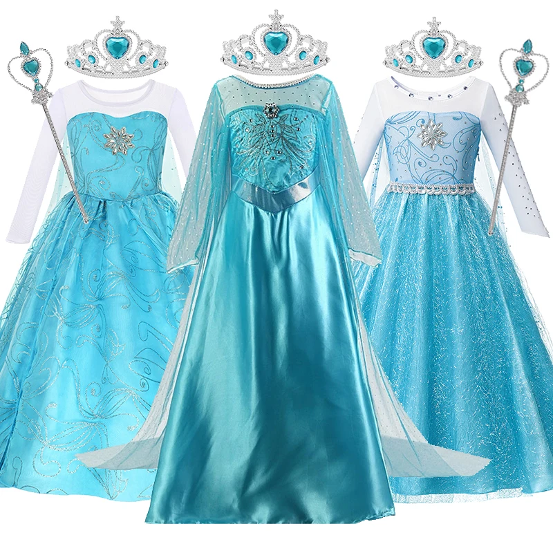 

Anna Elsa Dress for Girls 2-10 Yrs Disney Frozen 2 Kids Cosplay Girls Costumes Girls Gowns Halloween Carnival Easter Party Dress