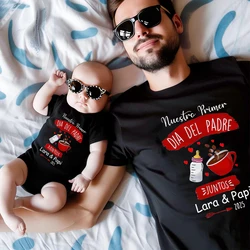 Personalised Our First Father's Day Family Matching Outfits Dad Shirts Baby Rompers Family Clothes First Father's Day Gift