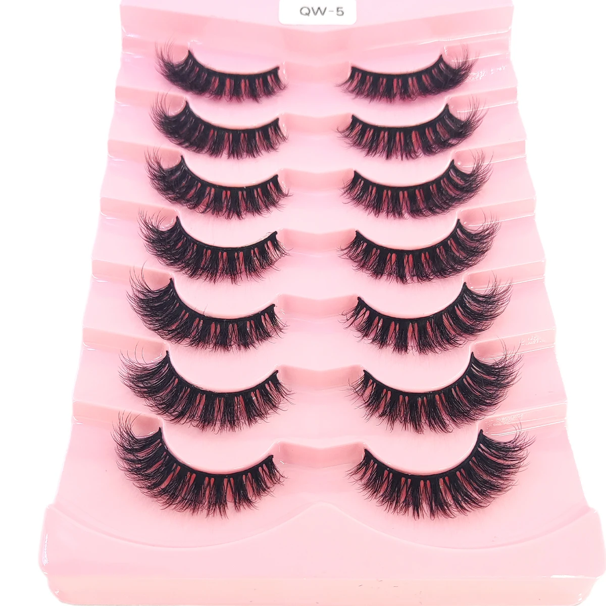 5/7ペア ナチュラル ロシアン ストリップ ラッシュ ふわふわミンク ラッシュ 3Dつけまつげ ふわふわボリュームまつげ つけまつげエクステ