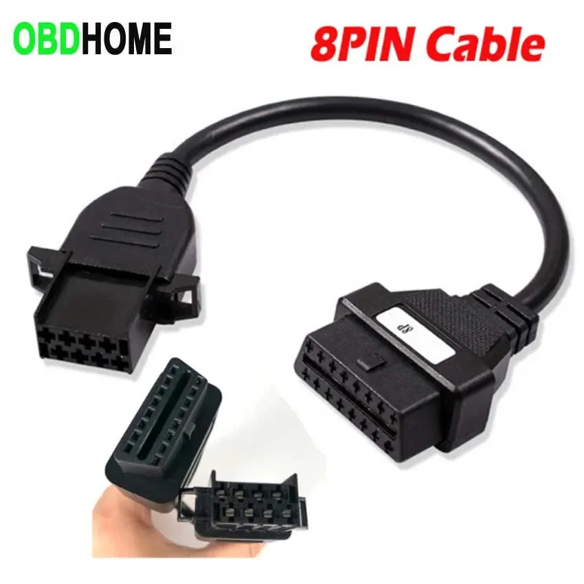 Adaptador OBD2 8 P para Volvo, Cable convertidor OBD de 8 pines, conector de Diagosis de alta resistencia, conectores de diagnóstico de coche para