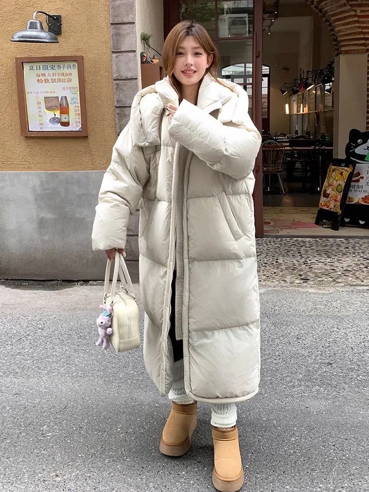 Jaket Musim Dingin Wanita Model Amerika Terbaru 2025, Lengan Panjang, Tebal, Berkerudung, Bahan Katun, Model Roti, Outerwear Serbaguna
