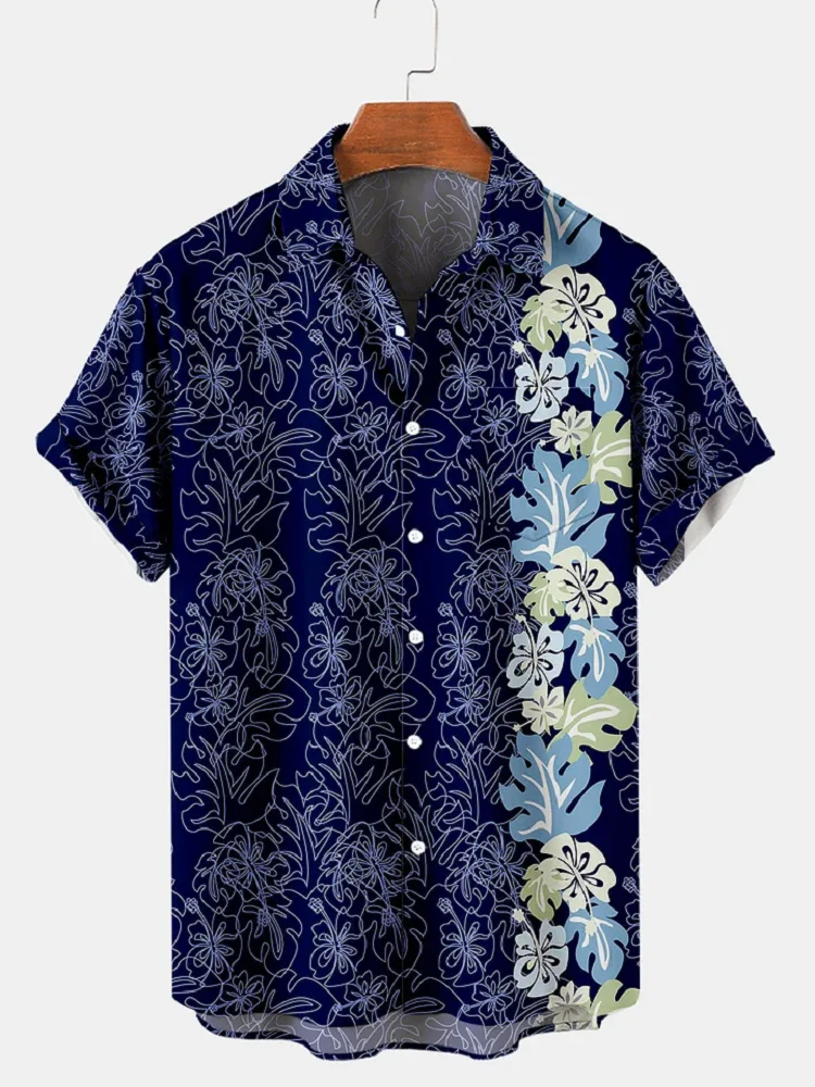 Hawaiian Shirt Men Women Kawaii Aloha Beachbeach Vacation Men's Shirt Button Short Sleeve 3D Print Summer Oversized Top