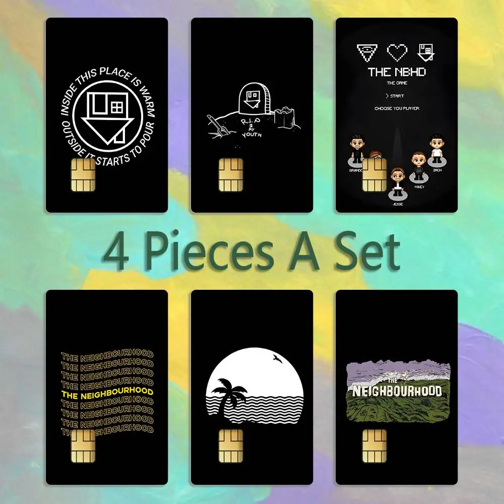 

The NeighbourhoodChip Chrome NBHD Credit Card 4PCS Anti-scratch Waterproof Stickers for Bank Debit Decorative Protection